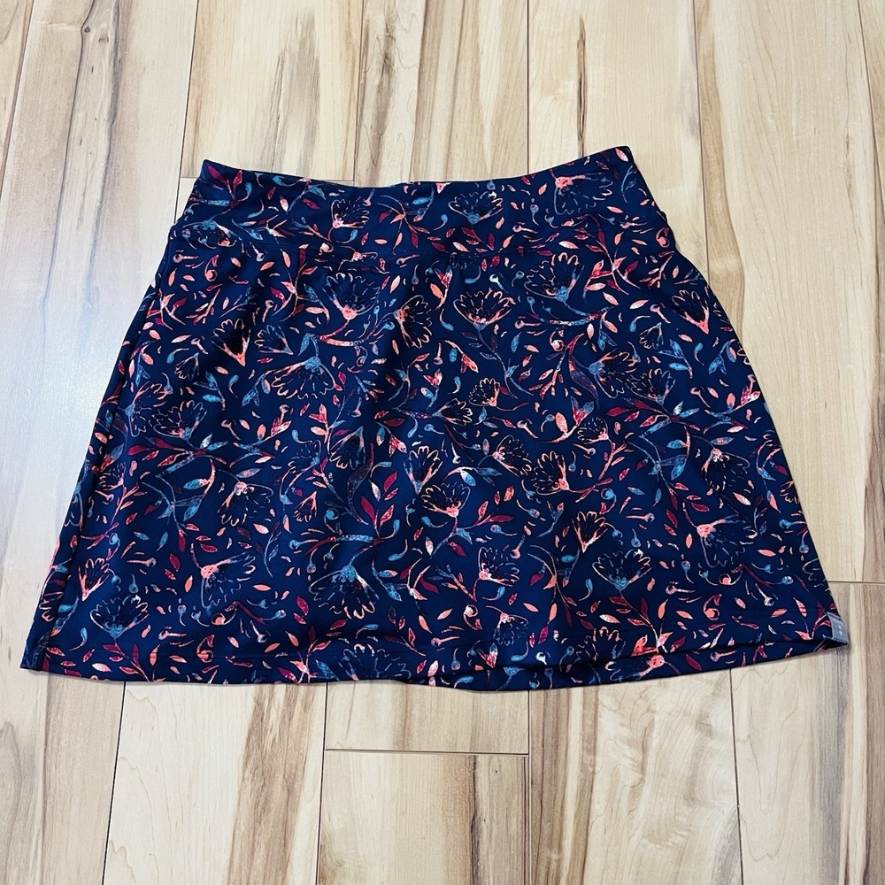 Title Nine Sz XS Blue Floral Activewear Skort 5"shorts Tennis‎ Golf Pickleball